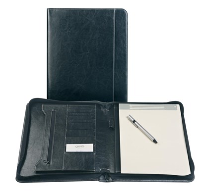 Schrijfmap Brepols Palermo luxe A4 met rits zwart,  - Overig - 5412303371384