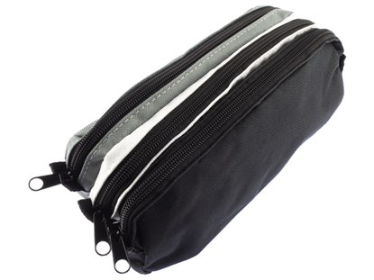 Etui Kangaro 3 vaks zwart/wit/grijs ca 25x9x11cm, niet bekend - Overig - 8712127100960