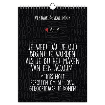 Darum verjaardagskalender 18x25, niet bekend - Overig - 8716467158605