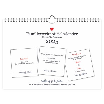 What's Up Je Boterham FamilieWEEKnotitiekalender (oblong) 2025, niet bekend - Overig - 8716467682346