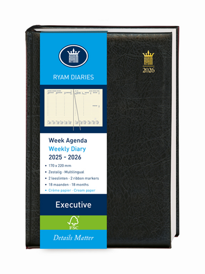 Schoolagenda 25-26 Ryam Executive Mundior 7d/2p zw, niet bekend - Overig - 8717481254991