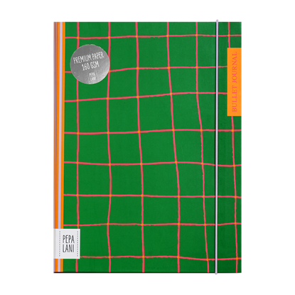 Pepa Lani bullet journal PRO Flower Green checkers with pink details, niet bekend - Overig - 8719497168361