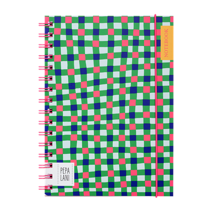 Pepa Lani notebook coloured wireao A5 Flower Checks on checks, niet bekend - Overig - 8719497168415