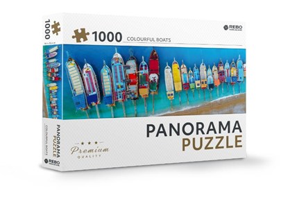 Rebo legpuzzel panorama 1000 stukjes - Colourful boats, niet bekend - Overig - 8720387822195