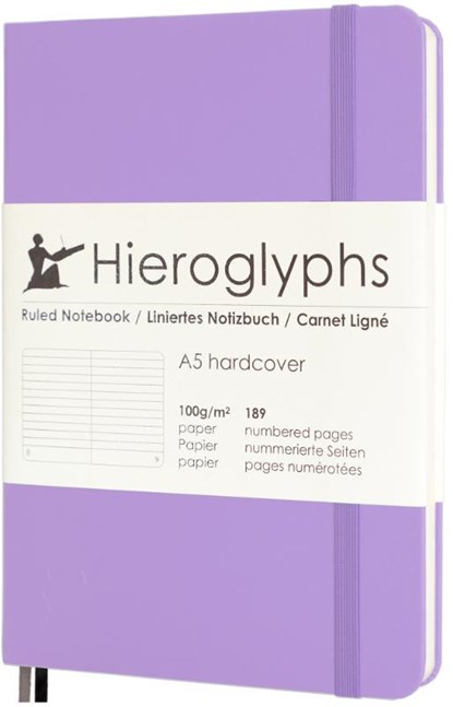 Hieroglyphs Notitieboek - A5 Gelinieerd - Lila, niet bekend - Gebonden - 8720938497179