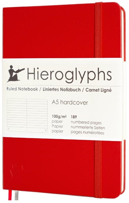 Hieroglyphs Notitieboek - A5 Gelinieerd - Vermiljoen, niet bekend - Gebonden - 8720938497186