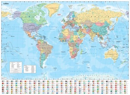 Collins World Wall Paper Map, Collins Maps - Gebonden - 9780008712570