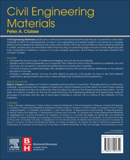 Civil Engineering Materials, PETER A. (PROFESSOR,  Emeritus, Coventry University, UK) Claisse - Paperback - 9780081002759