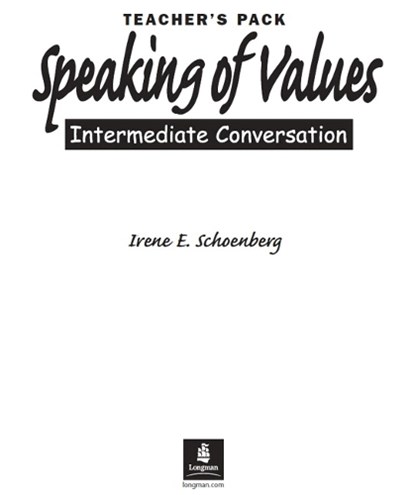 Speaking of Values 1 Teacher's Pack, SCHOENBERG,  Irene - Paperback - 9780131844759