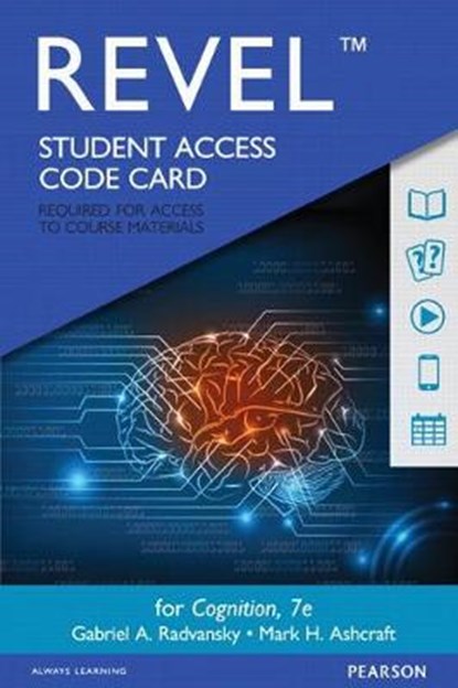 Cognition Revel Access Code, RADVANSKY,  Gabriel A. ; Ashcraft, Mark H. - Gebonden - 9780134476766