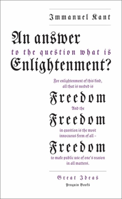 An Answer to the Question: 'What is Enlightenment?', Immanuel Kant - Paperback - 9780141043883