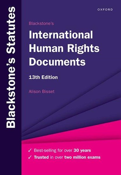 Blackstone's International Human Rights Documents, Alison (University of Reading Bisset - Paperback - 9780192858535