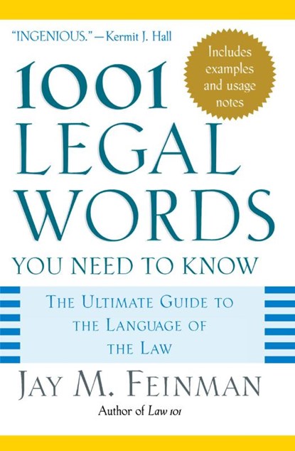 1001 Legal Words You Need to Know, Jay M. (Distinguished Professor of Law Feinman - Paperback - 9780195181333