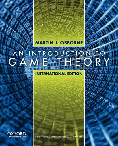 Introduction to Game Theory, Martin J. (Professor of Economics Osborne - Paperback - 9780195322484