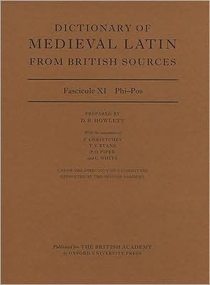 Dictionary of Medieval Latin from British Sources, DAVID (EDITOR,  Dictionary of Medieval Latin) Howlett - Paperback - 9780197264218