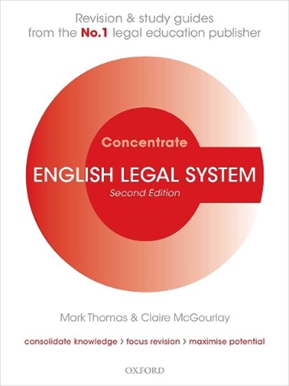 English Legal System Concentrate, Mark (Senior Lecturer Thomas ; Claire (Professor of Law McGourlay - Paperback - 9780198855026