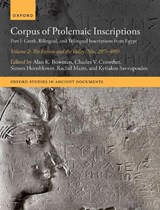 Corpus of Ptolemaic Inscriptions - Alan K. (University of Oxford) Bowman ; Charles V. (University of Oxford) Crowther ; Simon (University of Oxford) Hornblower - 9780198868309