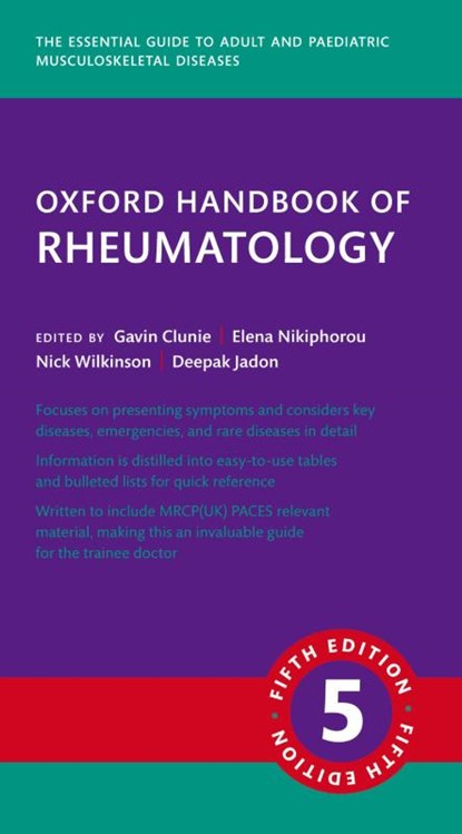 Oxford Handbook of Rheumatology, Gavin Clunie ; Deepak R. Jadon ; Elena Nikiphorou ; Nick Wilkinson - Paperback - 9780198885153