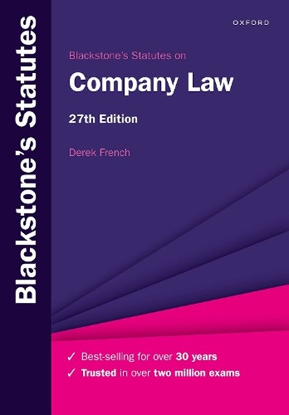 Blackstone's Statutes on Company Law, DEREK (FREELANCE EDITOR AND WRITER IN BUSINESS AND LEGAL PUBLISHING FOR OVER 30 YEARS,  Freelance editor and writer in business and legal publishing for over 30 years) French - Paperback - 9780198892007