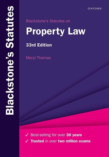 Blackstone's Statutes on Property Law, Meryl (Lecturer in Law Thomas - Paperback - 9780198971344