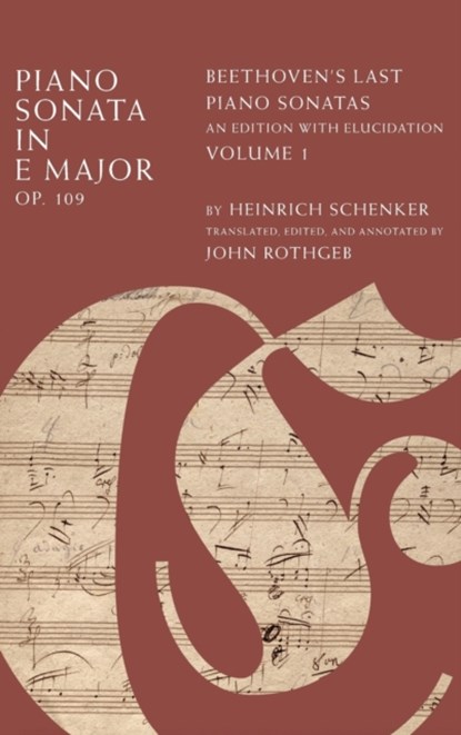 Piano Sonata in E Major, Op. 109, Heinrich Schenker - Gebonden - 9780199914203