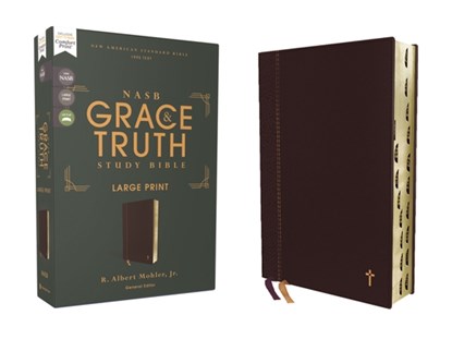 NASB, The Grace and Truth Study Bible (Trustworthy and Practical Insights), Large Print, Leathersoft, Maroon, Red Letter, 1995 Text, Thumb Indexed, Comfort Print, R. Albert Mohler Jr - Gebonden - 9780310088448