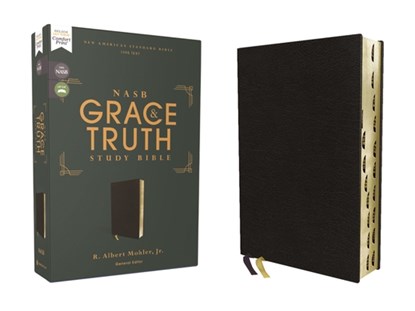 NASB, The Grace and Truth Study Bible (Trustworthy and Practical Insights), Bonded Leather, Black, Red Letter, 1995 Text, Thumb Indexed, Comfort Print, R. Albert Mohler Jr - Gebonden - 9780310088479