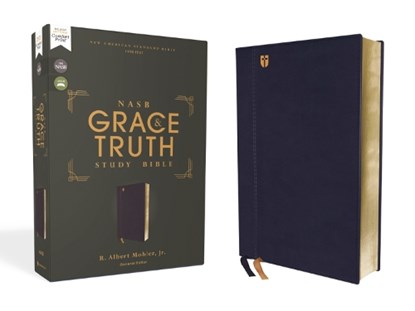 NASB, The Grace and Truth Study Bible (Trustworthy and Practical Insights), Leathersoft, Navy, Red Letter, 1995 Text, Comfort Print, R. Albert Mohler Jr - Gebonden - 9780310447702