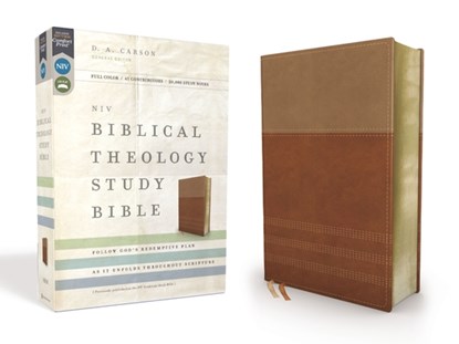 NIV, Biblical Theology Study Bible, Imitation Leather, Tan/Brown, Comfort Print: Follow God's Redemptive Plan as It Unfolds Throughout Scripture, D. A. Carson - Gebonden - 9780310450504