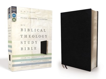 NIV, Biblical Theology Study Bible, Bonded Leather, Black, Comfort Print: Follow God's Redemptive Plan as It Unfolds Throughout Scripture, D. A. Carson - Gebonden - 9780310450573
