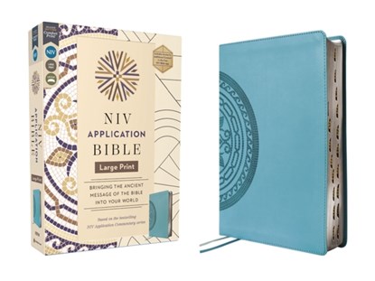 NIV Application Bible, Large Print, Leathersoft, Teal, Red Letter, Thumb Indexed, Comfort Print: Bringing the Ancient Message of the Bible Into Your W, Zondervan - Gebonden - 9780310467779