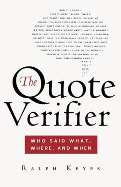 The Quote Verifier, Ralph Keyes - Paperback - 9780312340049