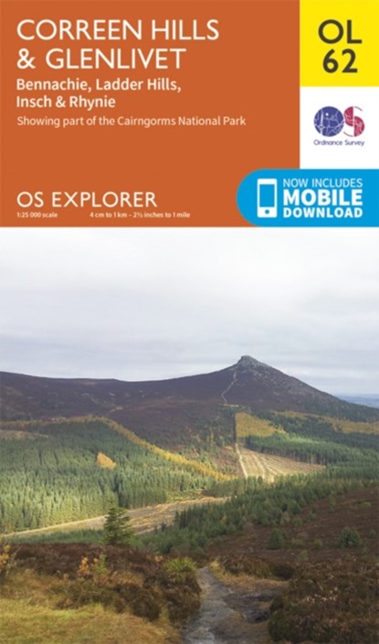 Correen Hills & Glenlivet, Bennachie & Ladder Hills, Insch & Rhynie, Ordnance Survey - Gebonden - 9780319243015