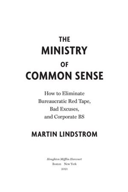 The Ministry Of Common Sense, Martin Lindstrom - Ebook - 9780358275015