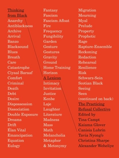 Thinking from Black: A Lexicon, The Practicing Refusal Collective - Paperback - 9780374620080
