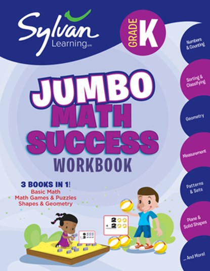 Kindergarten Jumbo Math Success Workbook, Sylvan Learning - Paperback - 9780375430480