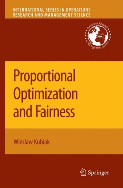 Proportional Optimization and Fairness, niet bekend - Gebonden - 9780387877181