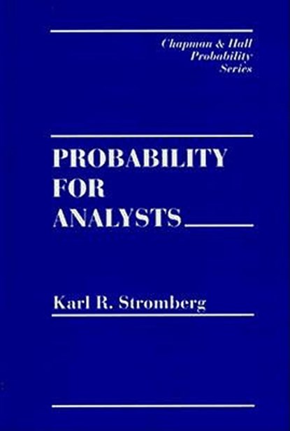 Probability For Analysts, Karl (Kansas State University) Stromberg - Gebonden - 9780412041716