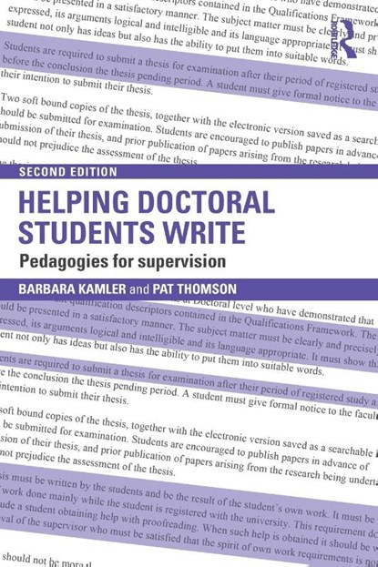 Helping Doctoral Students Write, Barbara (Deakin University Kamler ; Pat (University of Nottingham Thomson - Paperback - 9780415823494