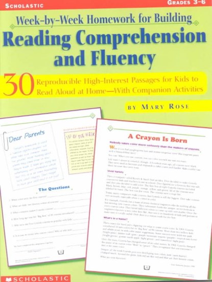 Week-by-week Homework for Building Reading Comprehension and Fluency, Grades 3-6, ROSE,  Mary - Paperback - 9780439271646