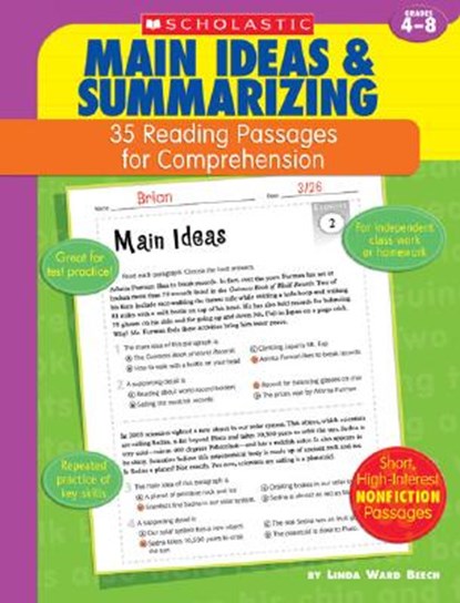 35 Reading Passages for Comprehension: Main Ideas & Summarizing: 35 Reading Passages for Comprehension, Linda Ward Beech - Paperback - 9780439554121