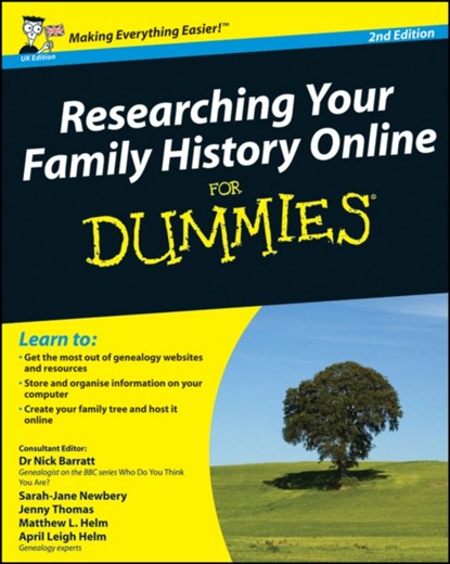 Researching Your Family History Online For Dummies, Nick (Sticks Research Agency) Barratt ; Sarah Newbery ; Jenny Thomas ; Matthew L. Helm ; April Leigh Helm - Paperback - 9780470745359