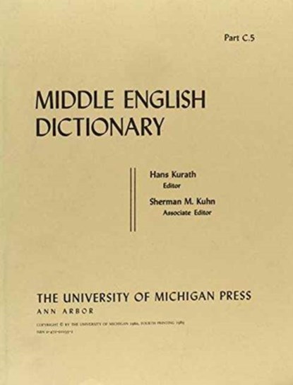 Middle English Dictionary, Robert E. Lewis - Paperback - 9780472010356