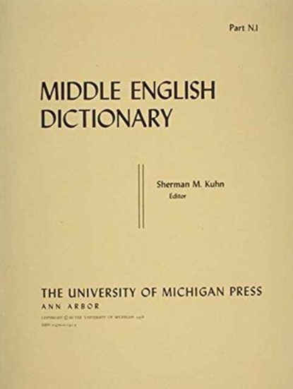 Middle English Dictionary, Robert E. Lewis - Paperback - 9780472011414