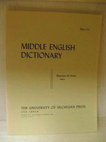 Middle English Dictionary, Robert E. Lewis - Paperback - 9780472011544