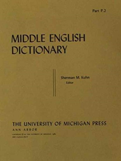 Middle English Dictionary, Robert E. Lewis - Paperback - 9780472011629