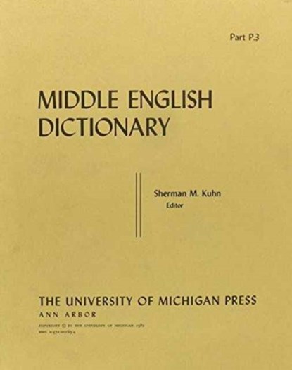 Middle English Dictionary, Robert E. Lewis - Paperback - 9780472011636