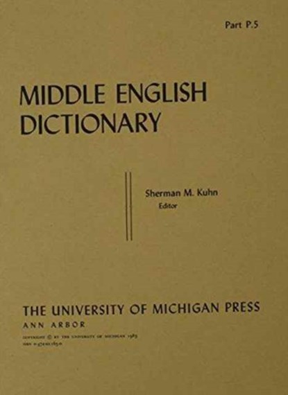 Middle English Dictionary, Robert E. Lewis - Paperback - 9780472011650