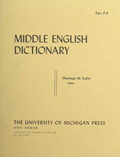 Middle English Dictionary, Robert E. Lewis - Paperback - 9780472011681