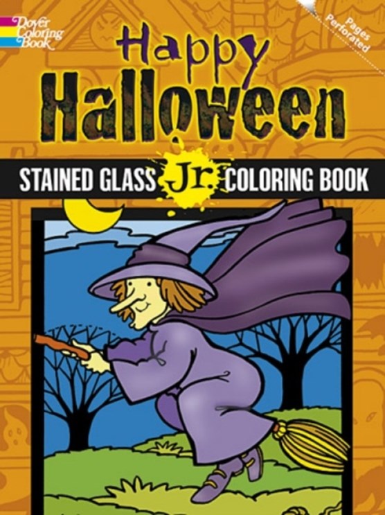 Happy Halloween Stained Glass Jr. Coloring Book
